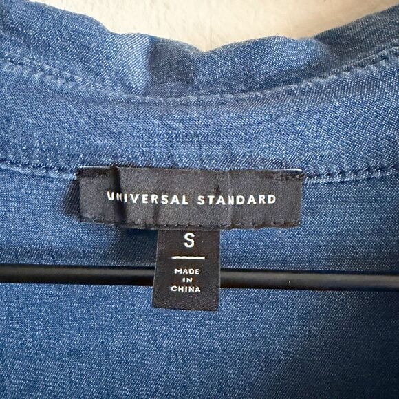 Universal Standard Perfect Tencel Chambray Drop Waist Shirtdress Size S - Picture 7 of 8